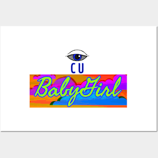 Eye C U baby girl Posters and Art